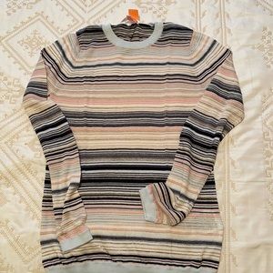 Brooks Brothers shimmery stripes crew neck sweater